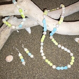 SS 925 HAWAIIAN ISLAND STYLE PIKAKE PAKALANA PEARL 3 PC SET